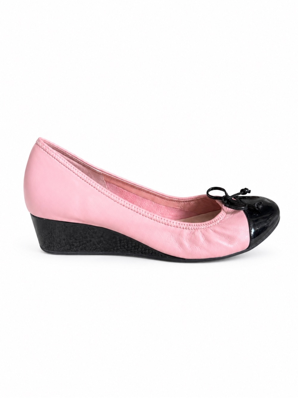 Cole Haan Nike Air Pink Leather Cap Toe Wedge Ballet Shoes Size 8.5